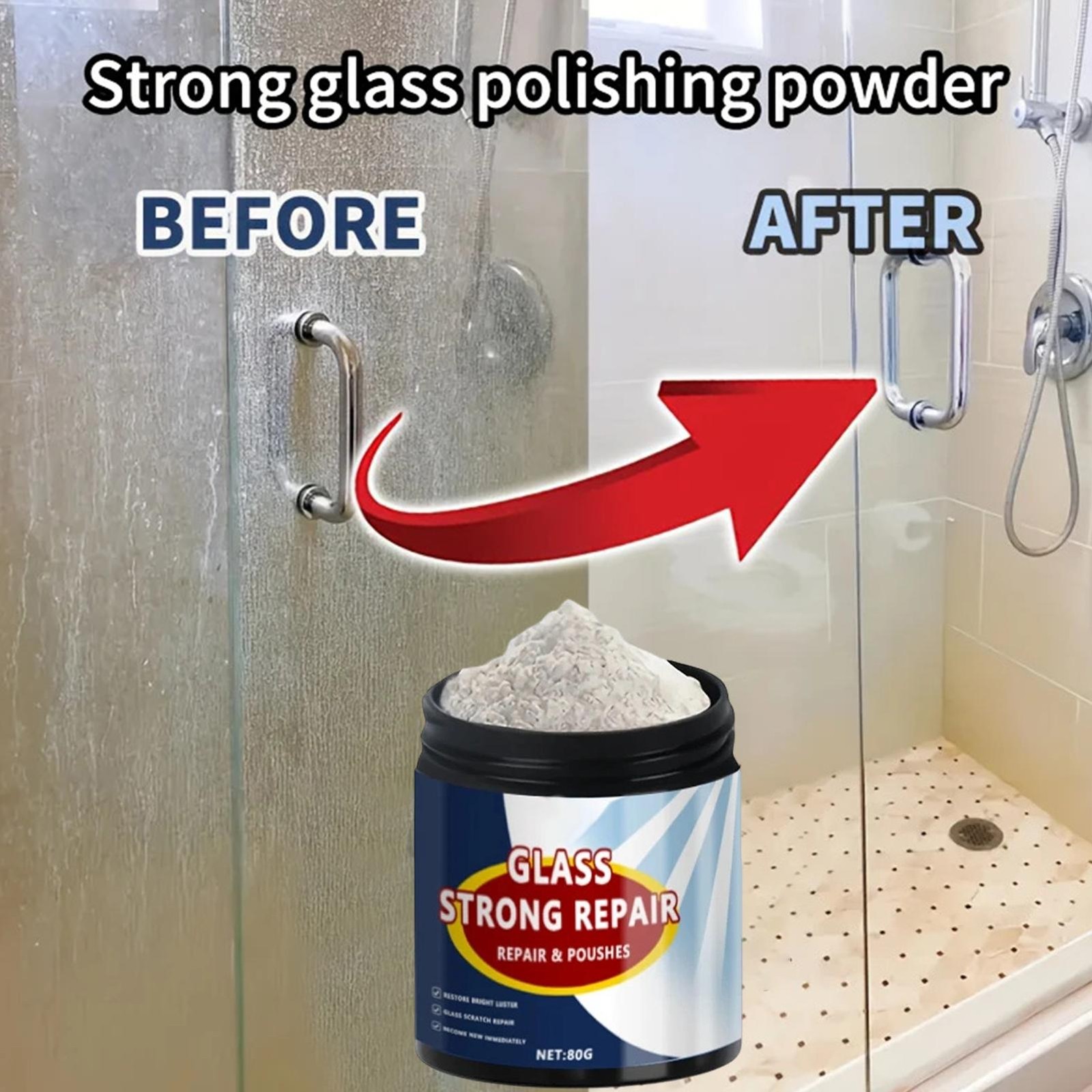 Glass Polishing 80g Repair Window Cleaning Powder Car Window Scratch Remover