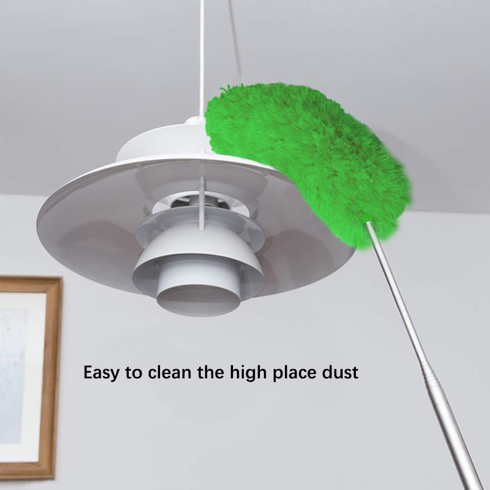 Microfiber Feather Duster Extendable 100 Inch Extra Long Pole Bendable Head