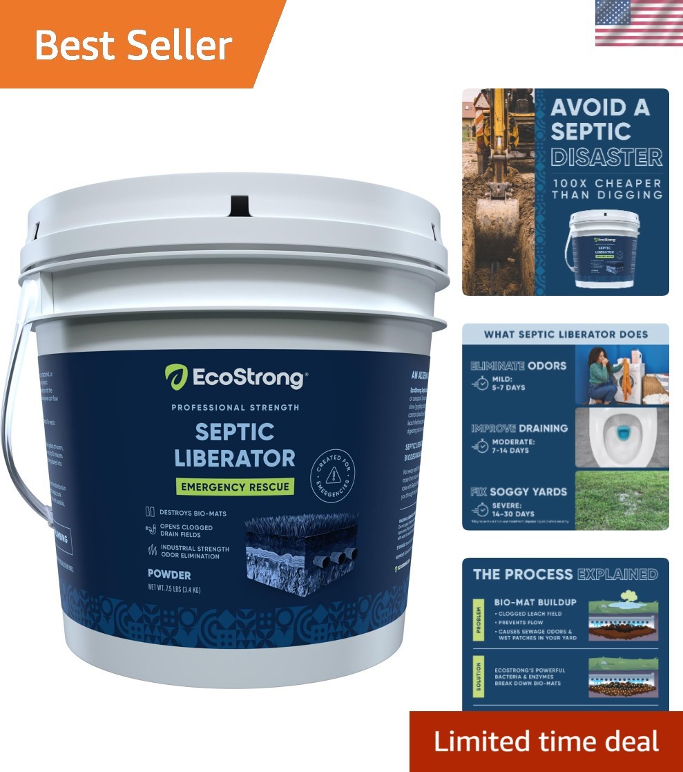 Septic Tank Shock Treatment | Enzyme Septic Safe |Clears Leach & Drain Field…