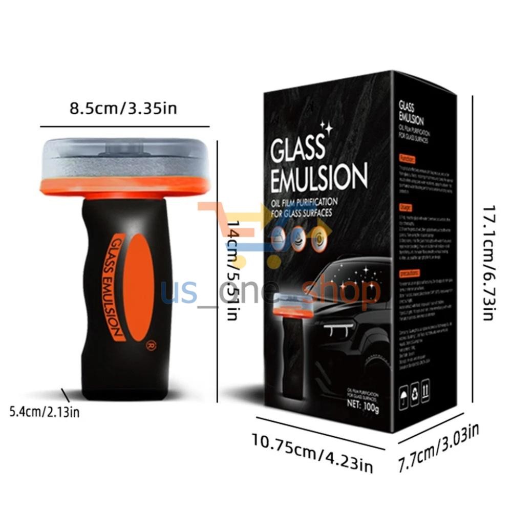 2PCS Glass Oil Film Remover for Car,Roll-On Glass Compound with Cleaning Board