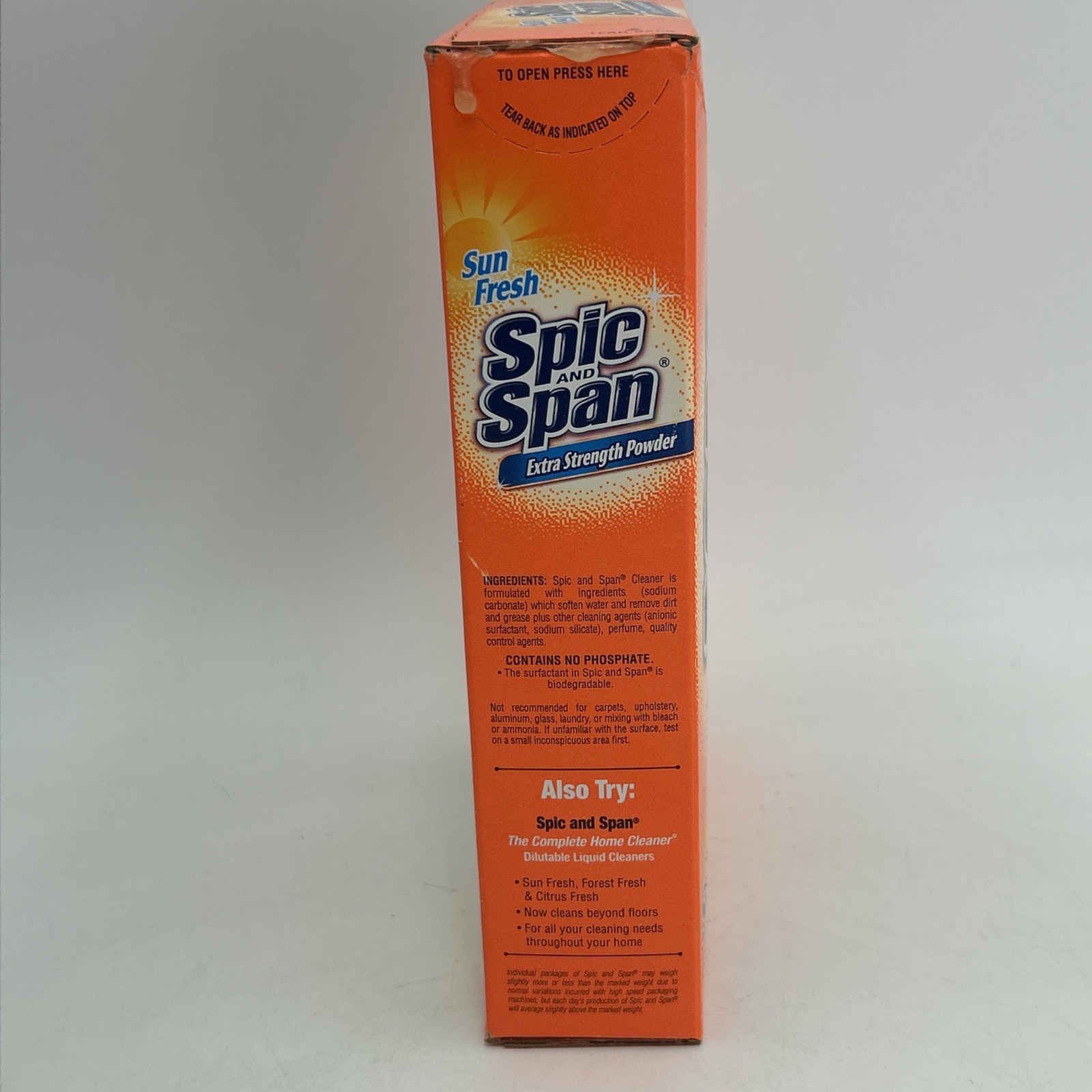 Spic and Span Extra Strength Powder SUN FRESH 27oz Each Box