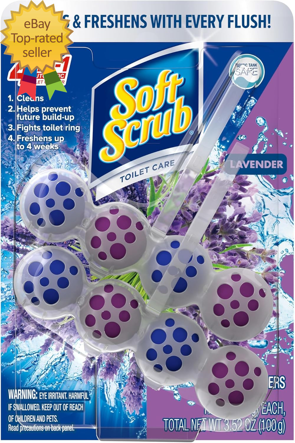 4-In-1 Rim Hanger Toilet Bowl Cleaner Lavender 2 Count in unique style