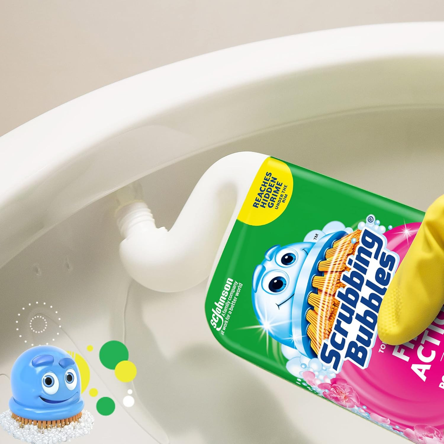 Scrubbing Bubbles Toilet Bowl Cleaning Gel, 24oz, Floral Fusion Scented