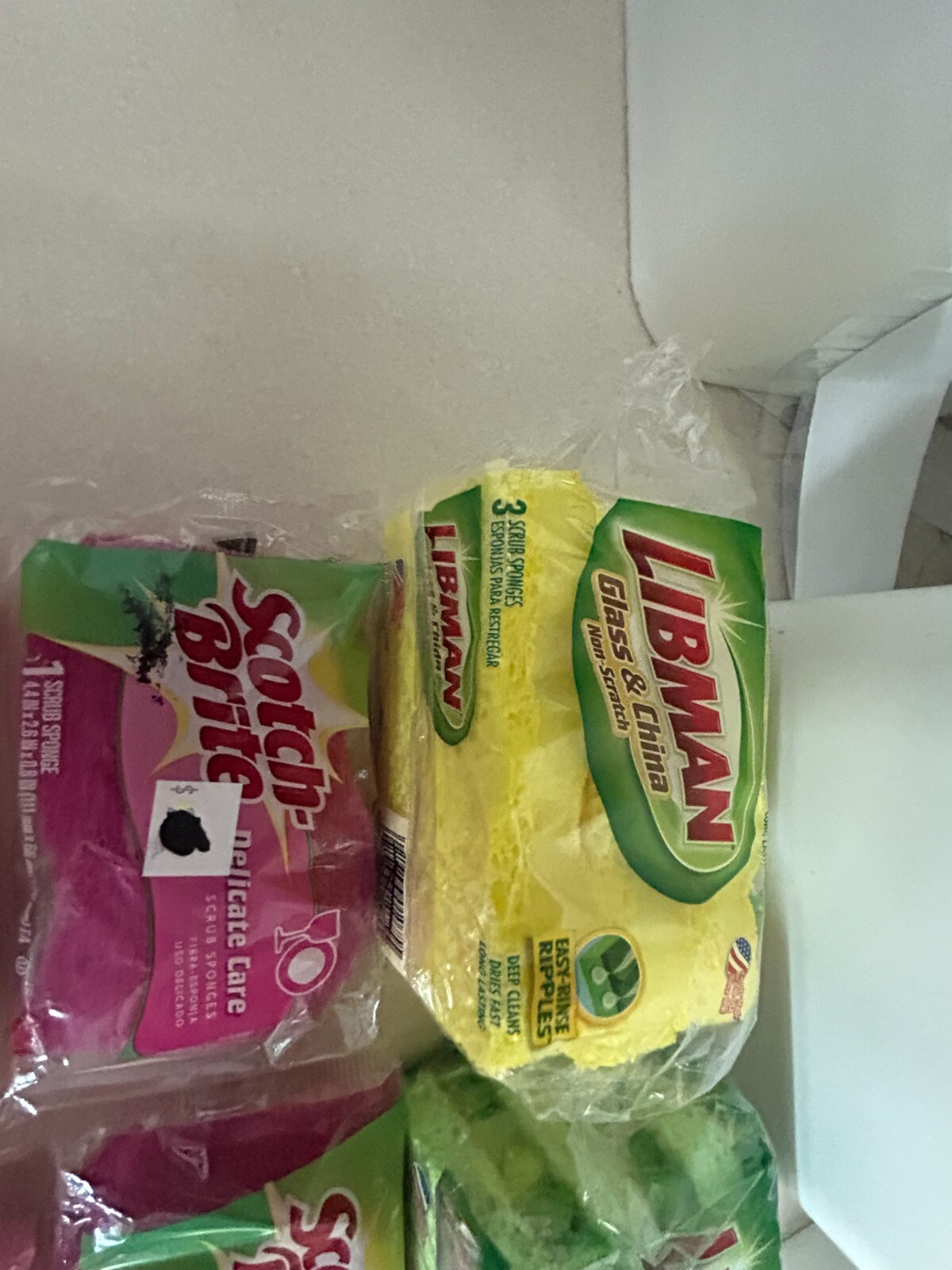 New 10-sponge pack lot Scotch Brite Delicate Care Scrub Libman Glass & China