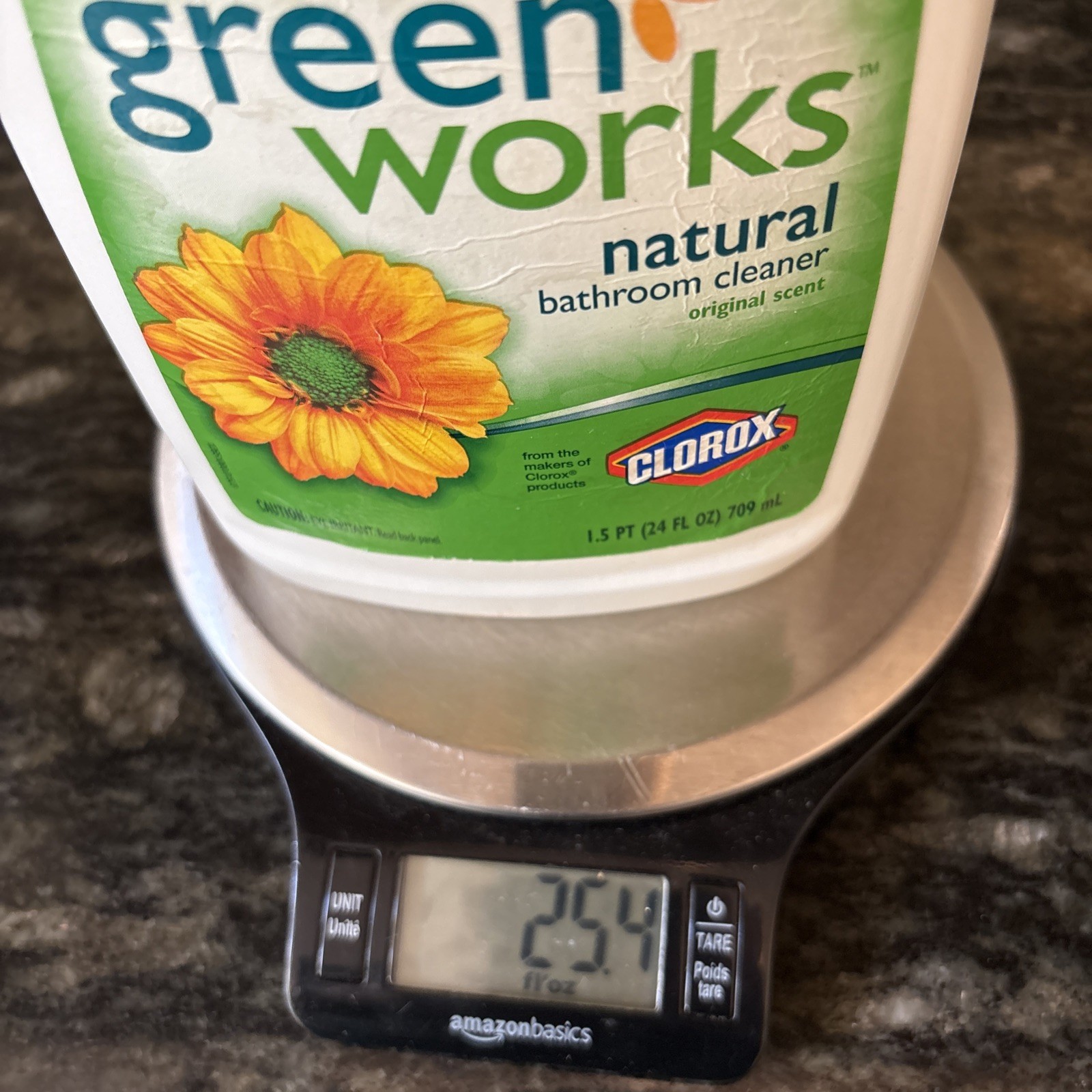Clorox Green Works Natural Bathroom Cleaner Original Scent 24 Oz Close To Full