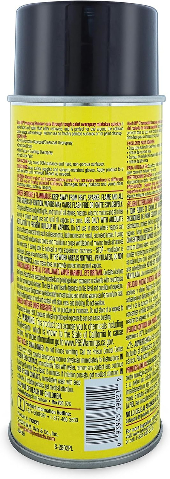 Goof-Off Pro Strength Overspray Remover, Automotive and Glass Paint Remover, Eff