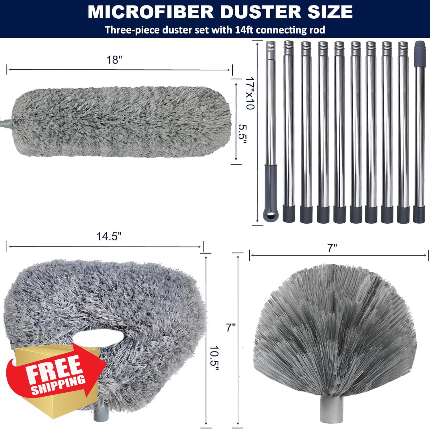 Tonmp 20+ Ft High Reach Duster Cleaning Tool Kit