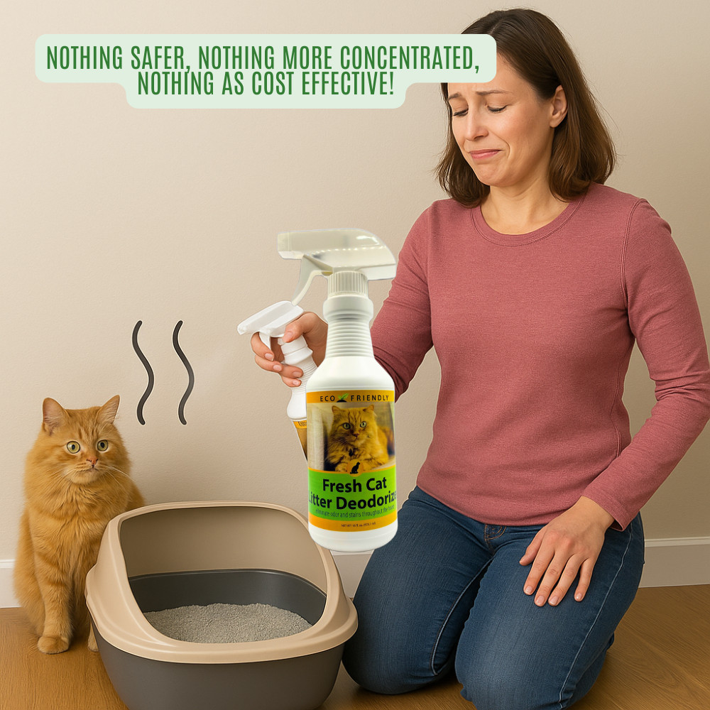 Natural Cat Litter Box Deodorizer Spray | Eliminates Ammonia Odor | Fresh Cat De