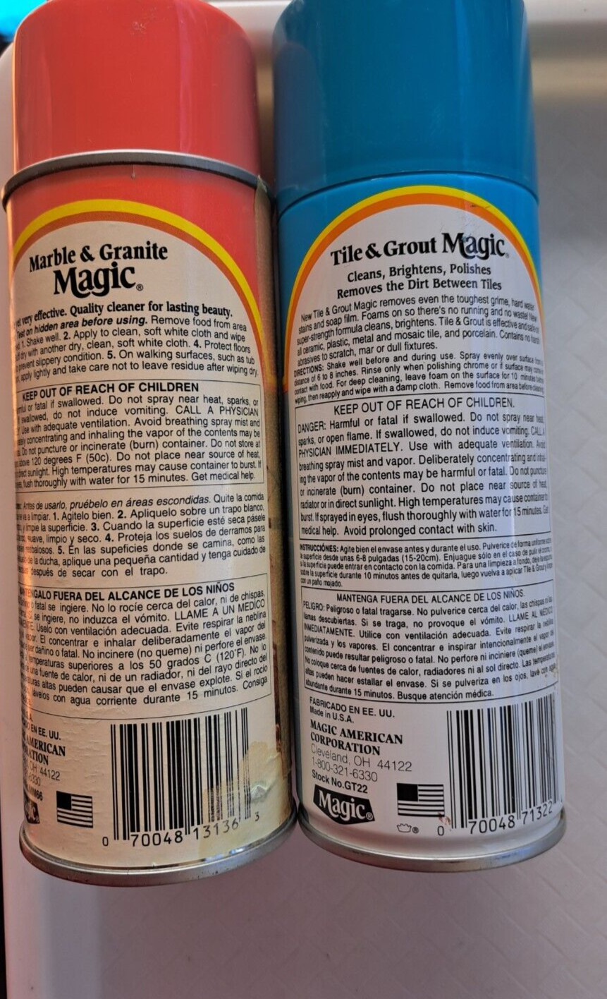 2-Pack Vintage Magic Marble/Granite & Tile/Grout 13oz Aerosol ~98% Full