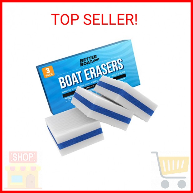 Boat Erasers 3-Pack by Better Boat – Cleaning Sponge for Scuff Marks & Grime, Ma