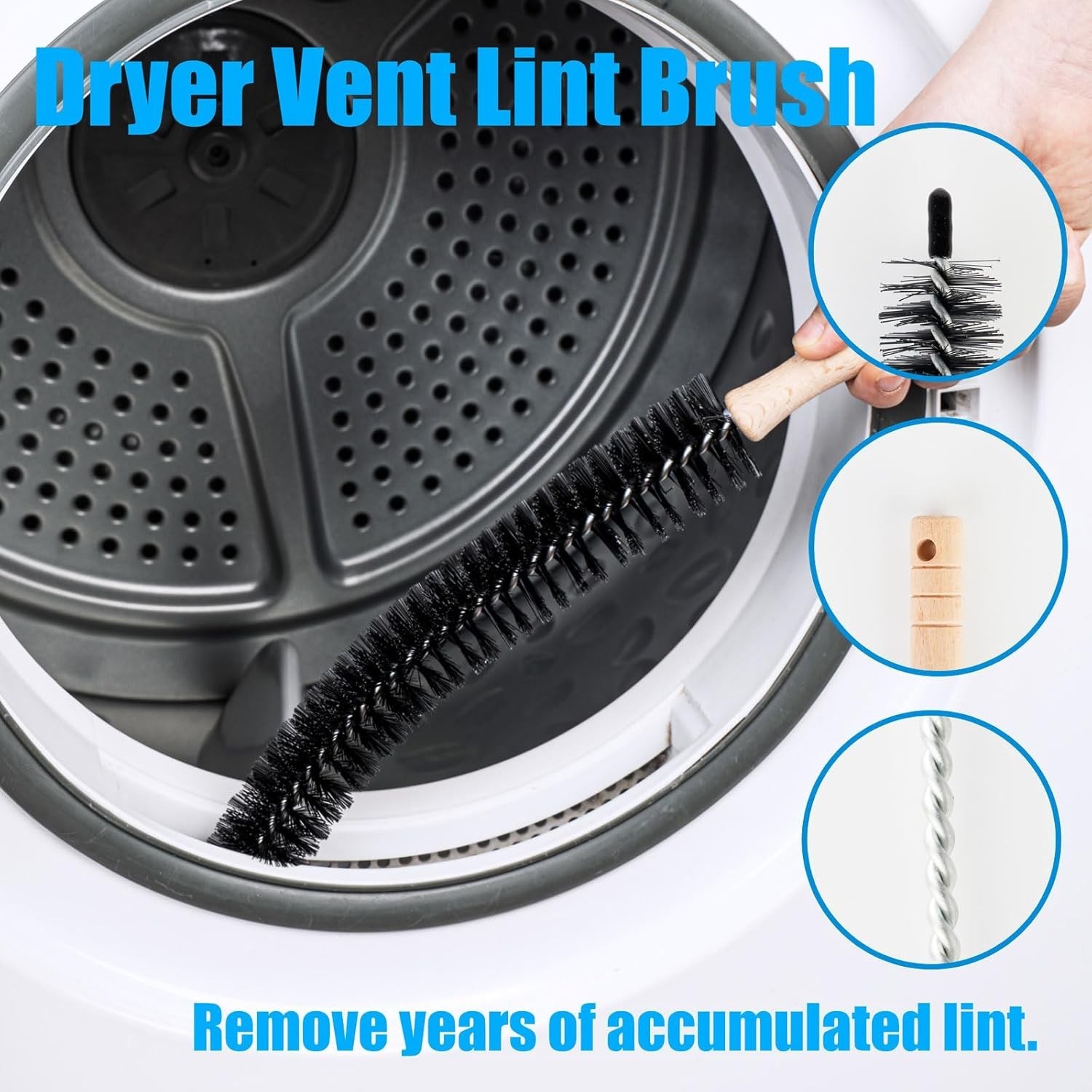 Washing Machine Cleaning Brush,Dryer Vent Cleaner Kit,Crevice Brush for Bathroom