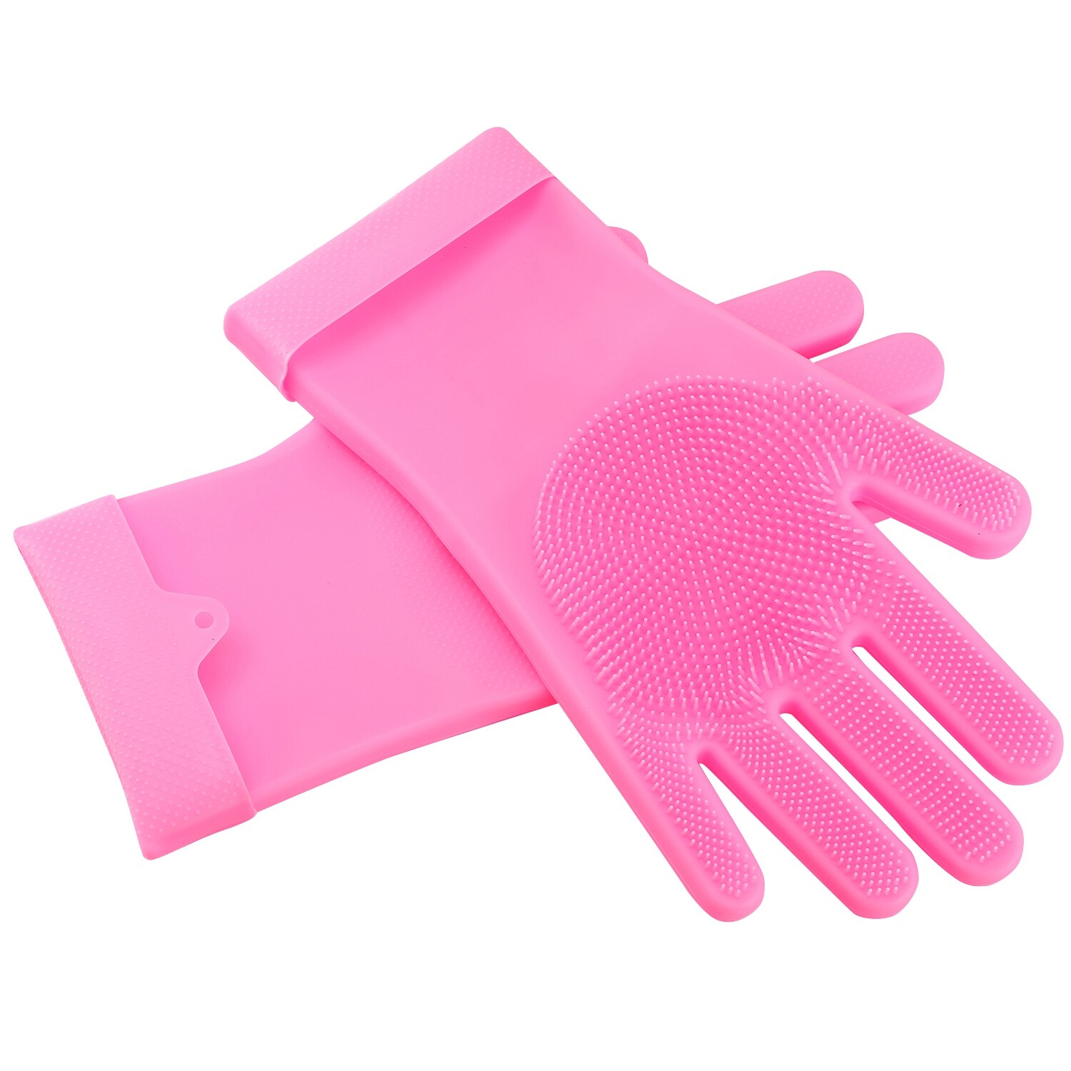 New Magic Silicone Brush Gloves – Heat Resistant Dishwashing & Pet Scrubber