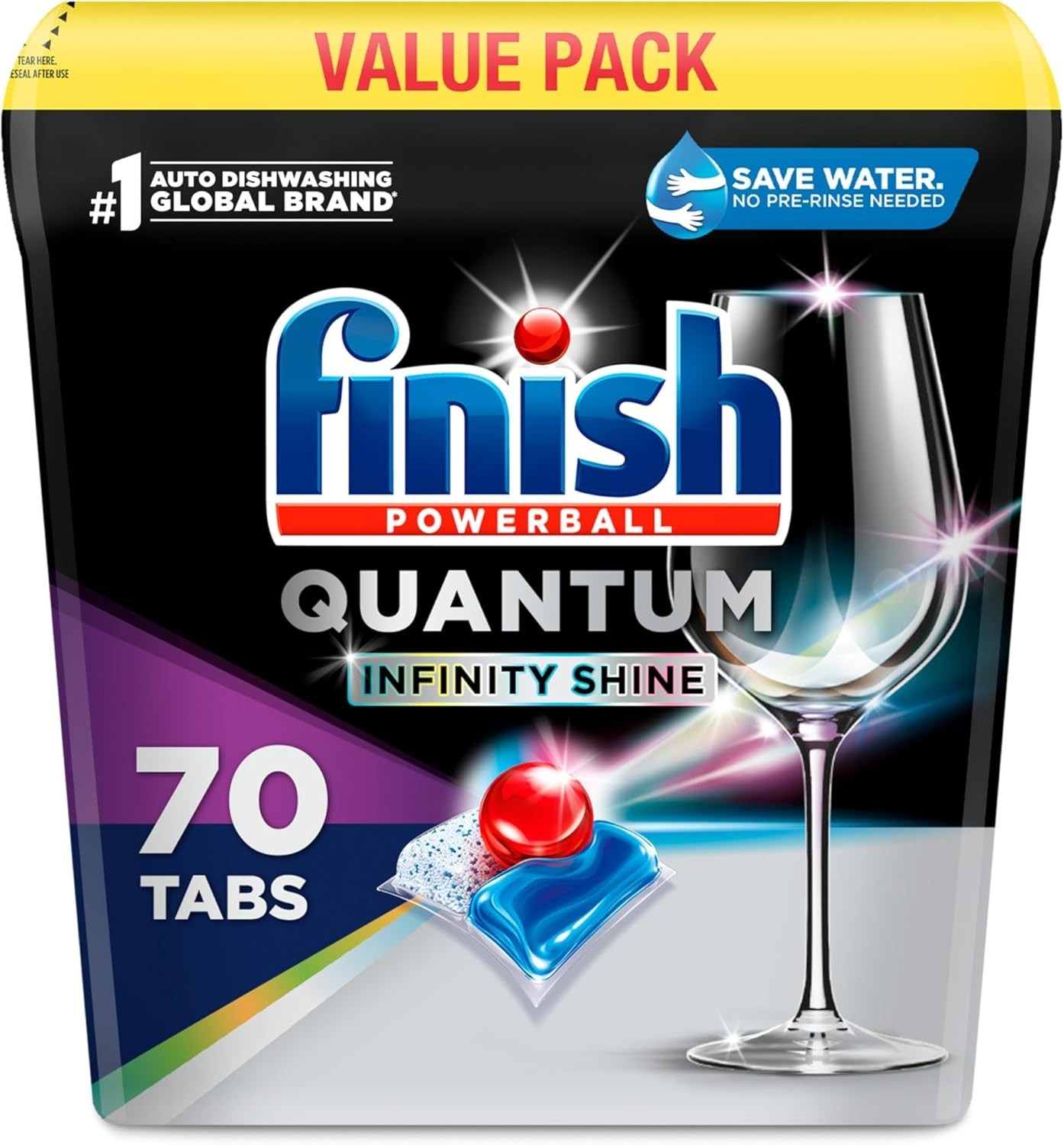 Quantum Infinity Shine Dishwasher Pods, No Pre-Rinse Dishwasher Detergent Soa…