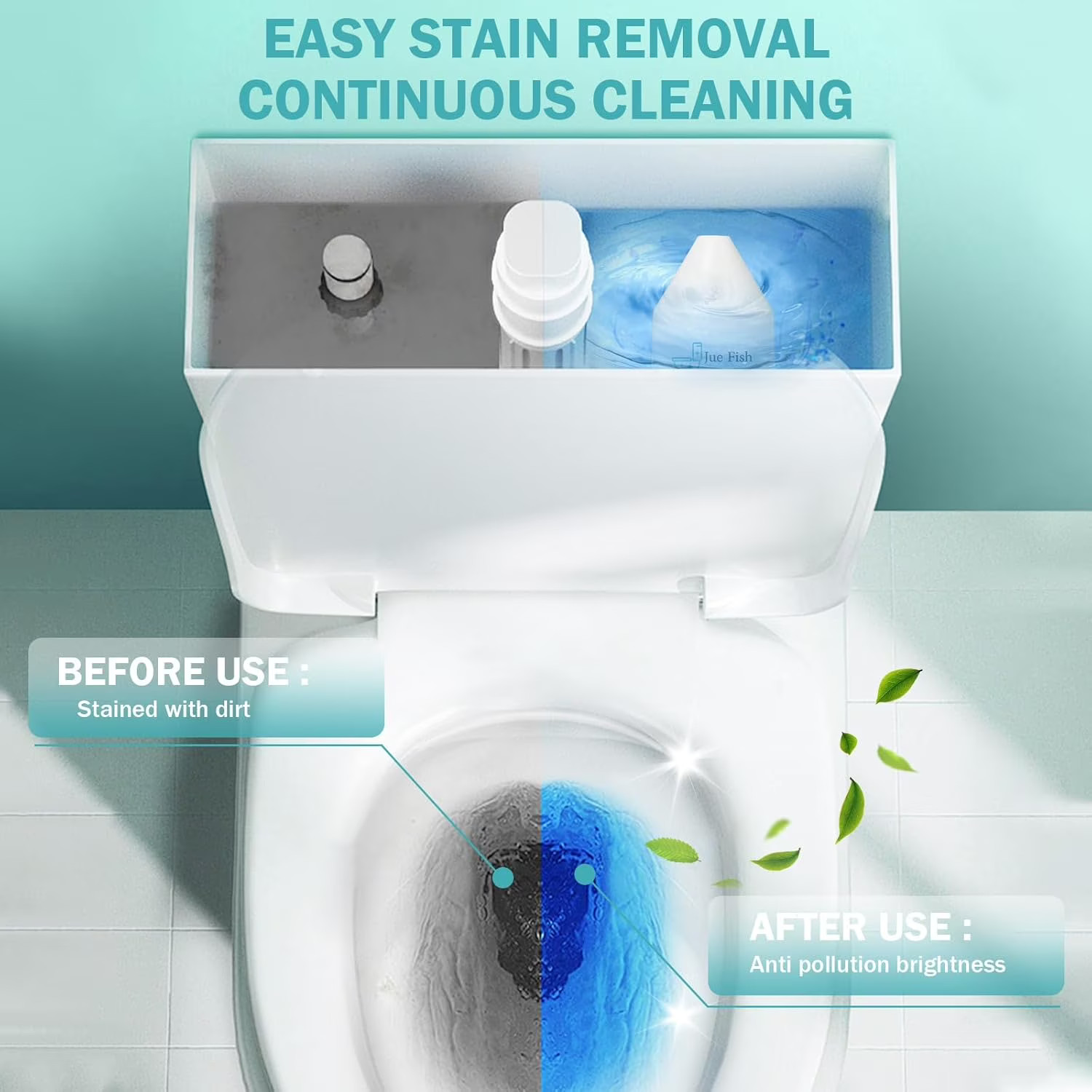 JUE FISH Toilet Cleaner Natural Long Lasting Clean Fresh Scent 3 PACK NEW