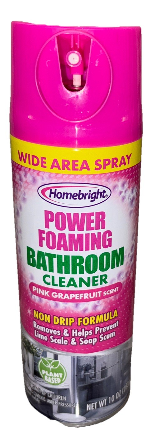 Homebright Power Foaming Bathroom Cleaner 10oz Pink Grapefruit Scent-NEW-SHIP24H