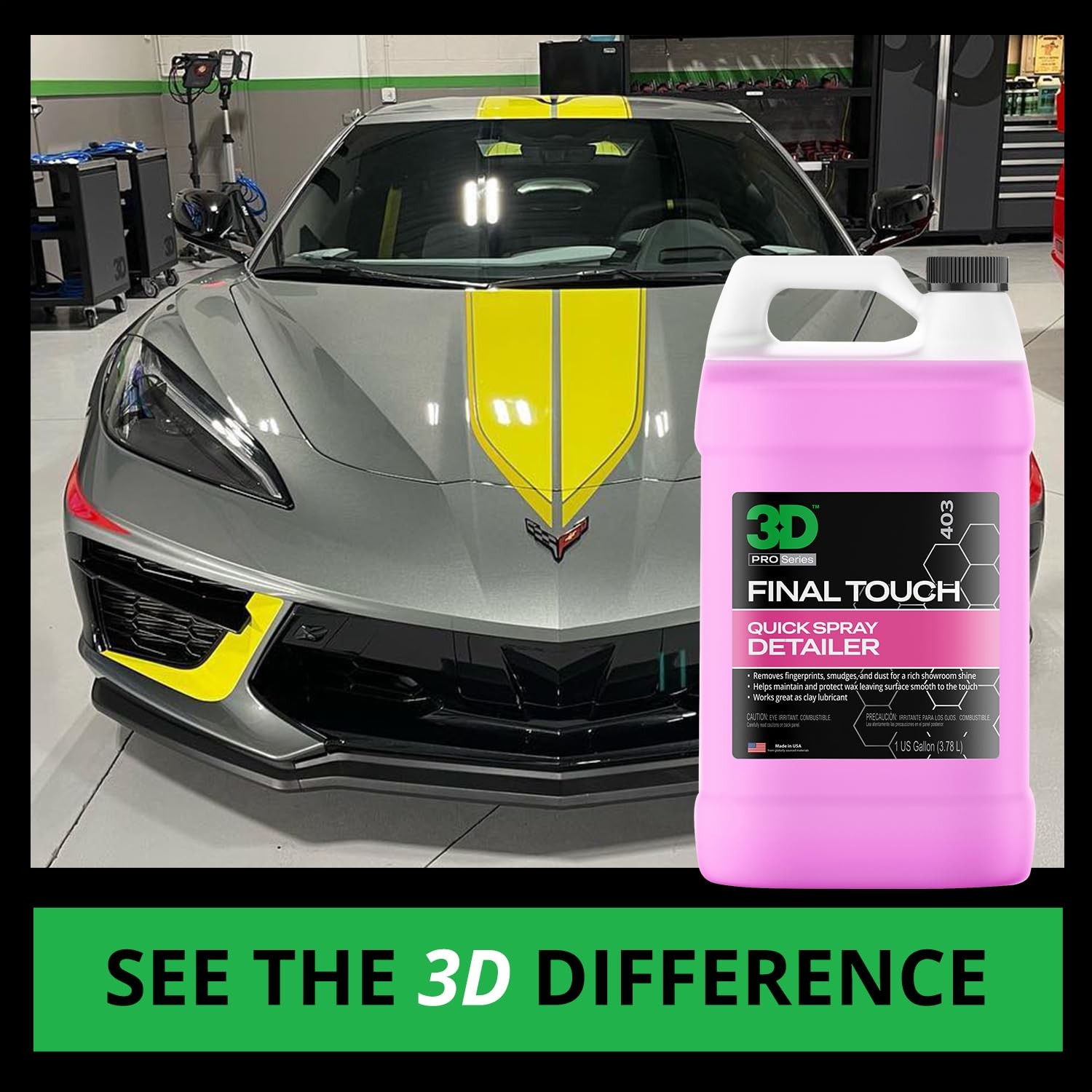 3D Final Touch Waterless Detail Spray 128 Fl Oz Premium Car Shine Cherry Scent