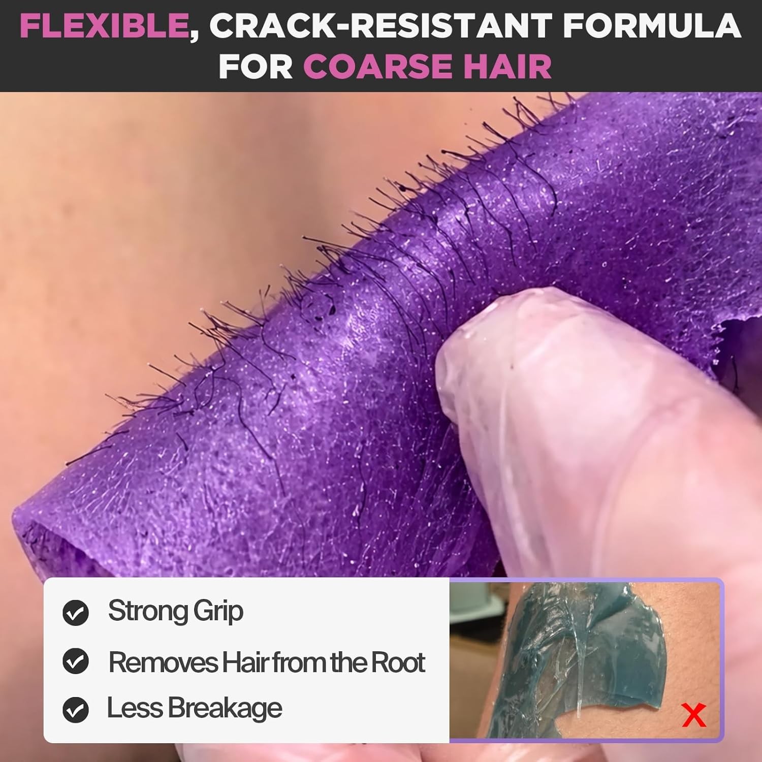 5LB Lavender Hard Wax Beads, Stripless Bulk Wax for Full Body, Brazilian, Biki