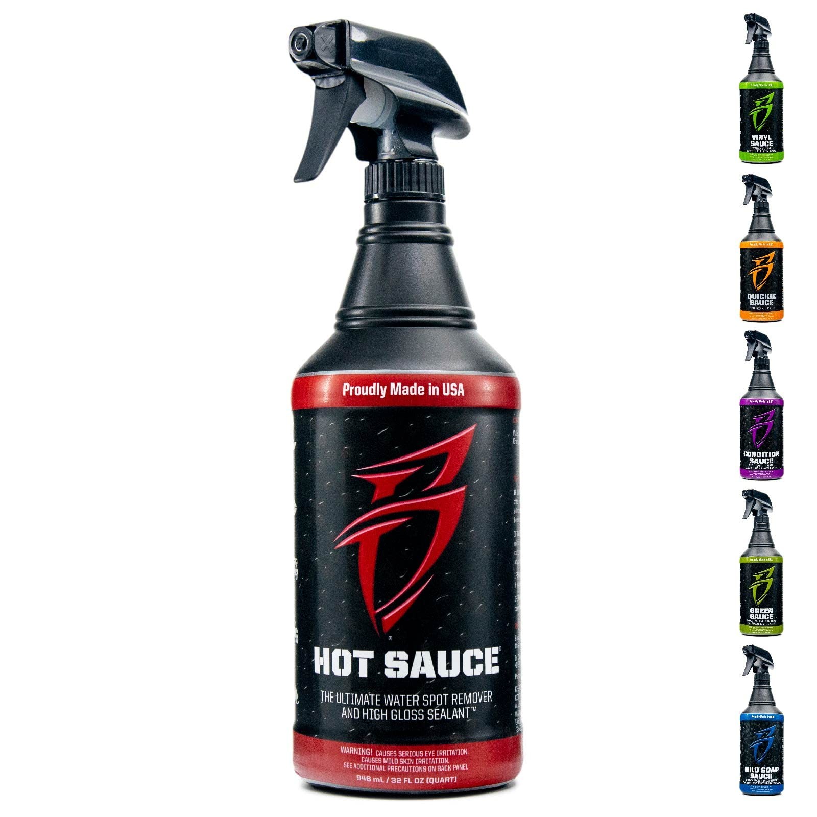 Bling Sauce Hot Sauce Hard Water Spot Remover with Wax Sealants, 32 oz