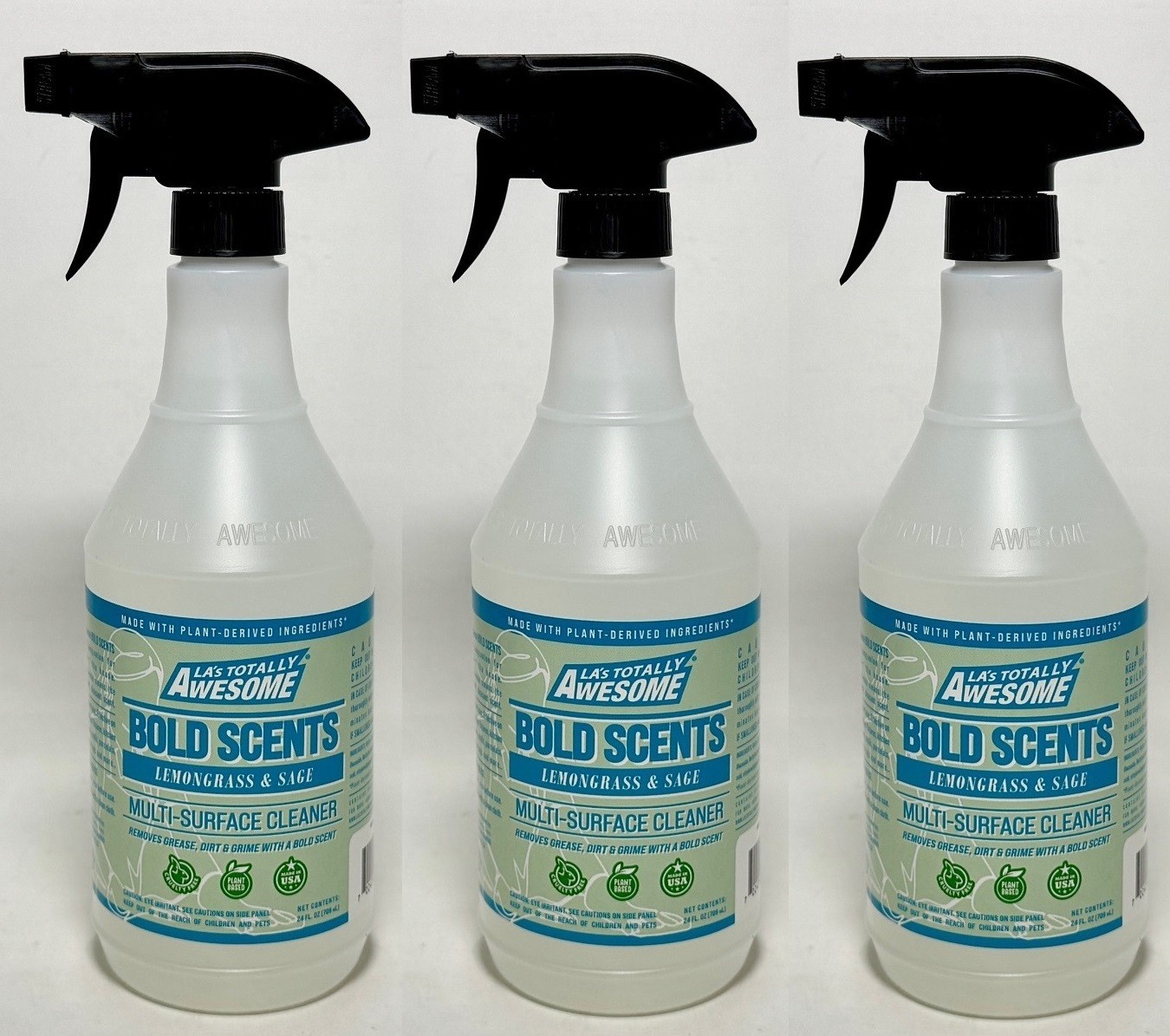 3 PACK- LA’s Totally Awesome Plant-Based Cleaner Removes Grease & Grime 24 Oz