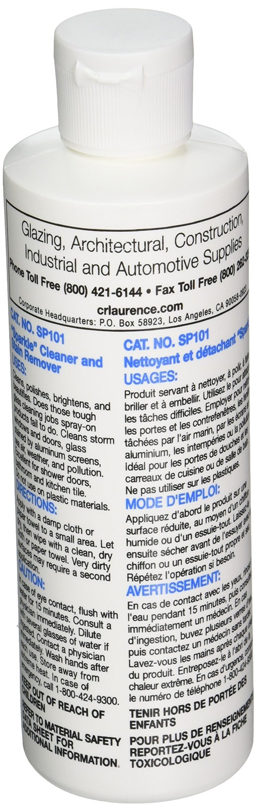 CRL “Sparkle” Cleaner and Stain Remover – 8 oz. Bottle