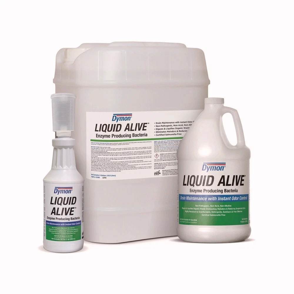 Dymon 33601 Liquid Alive 1 Gallon Bottle Odor Digester (4/Carton) New