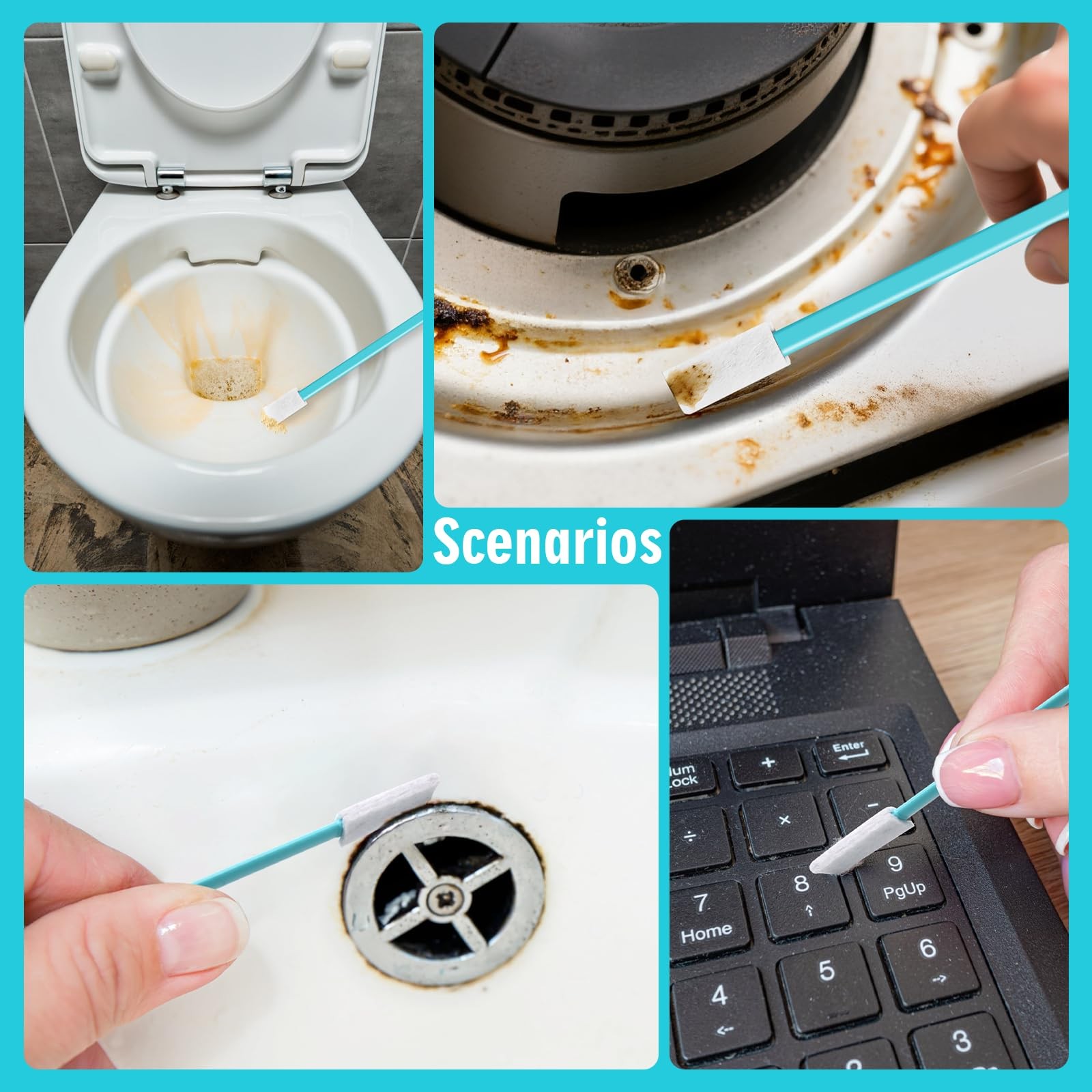 20PCS Crevice Cleaning Brush Tool Kit – Disposable Toilet Brush & Seat Cleane…