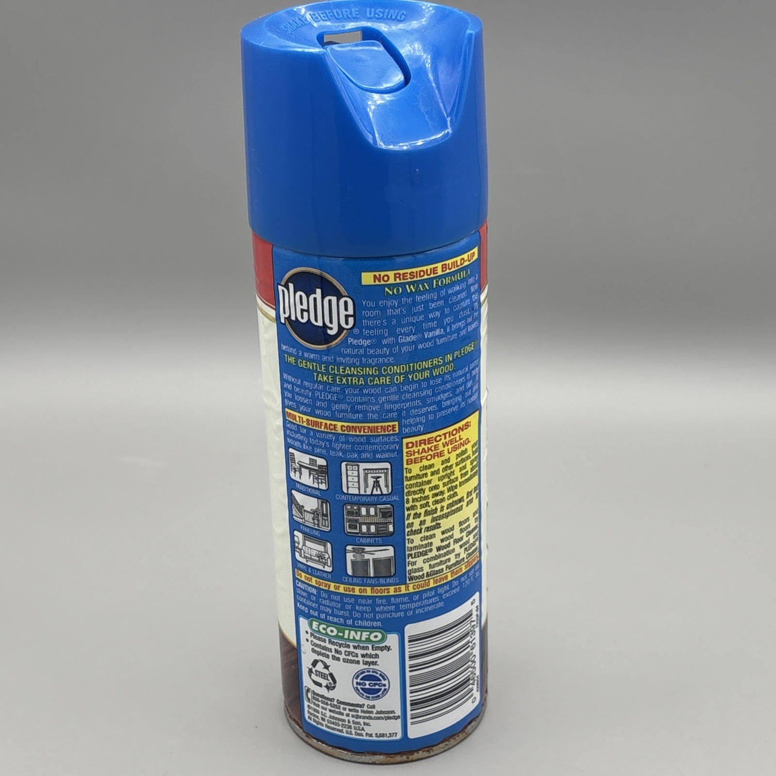 Vintage PLEDGE with GLADE VANILLA Furniture Polish Spray 1999 25% Full Movie