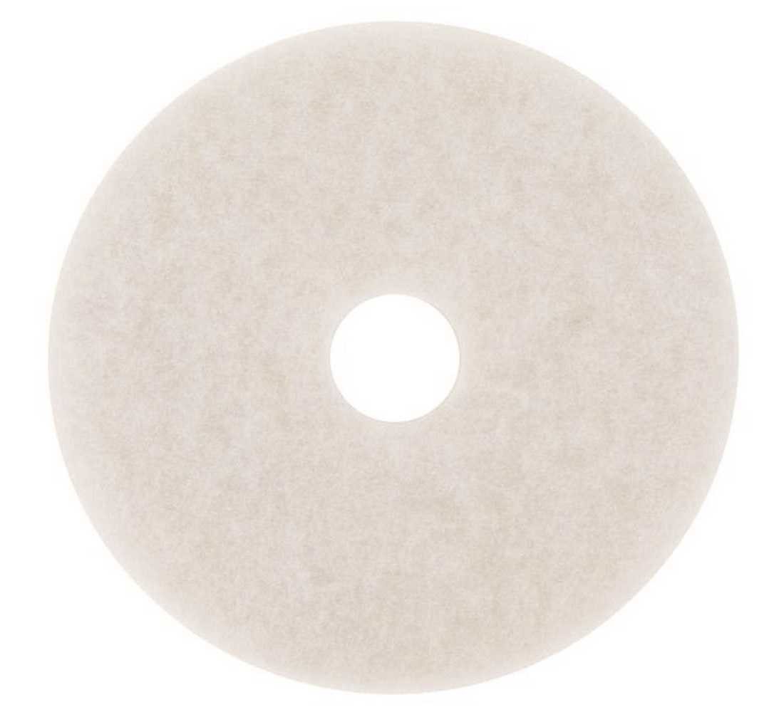 3M 4100 Scrubbing Pad 14X1 IN White Non-Woven Polyester Fiber 175-600 RPM Center