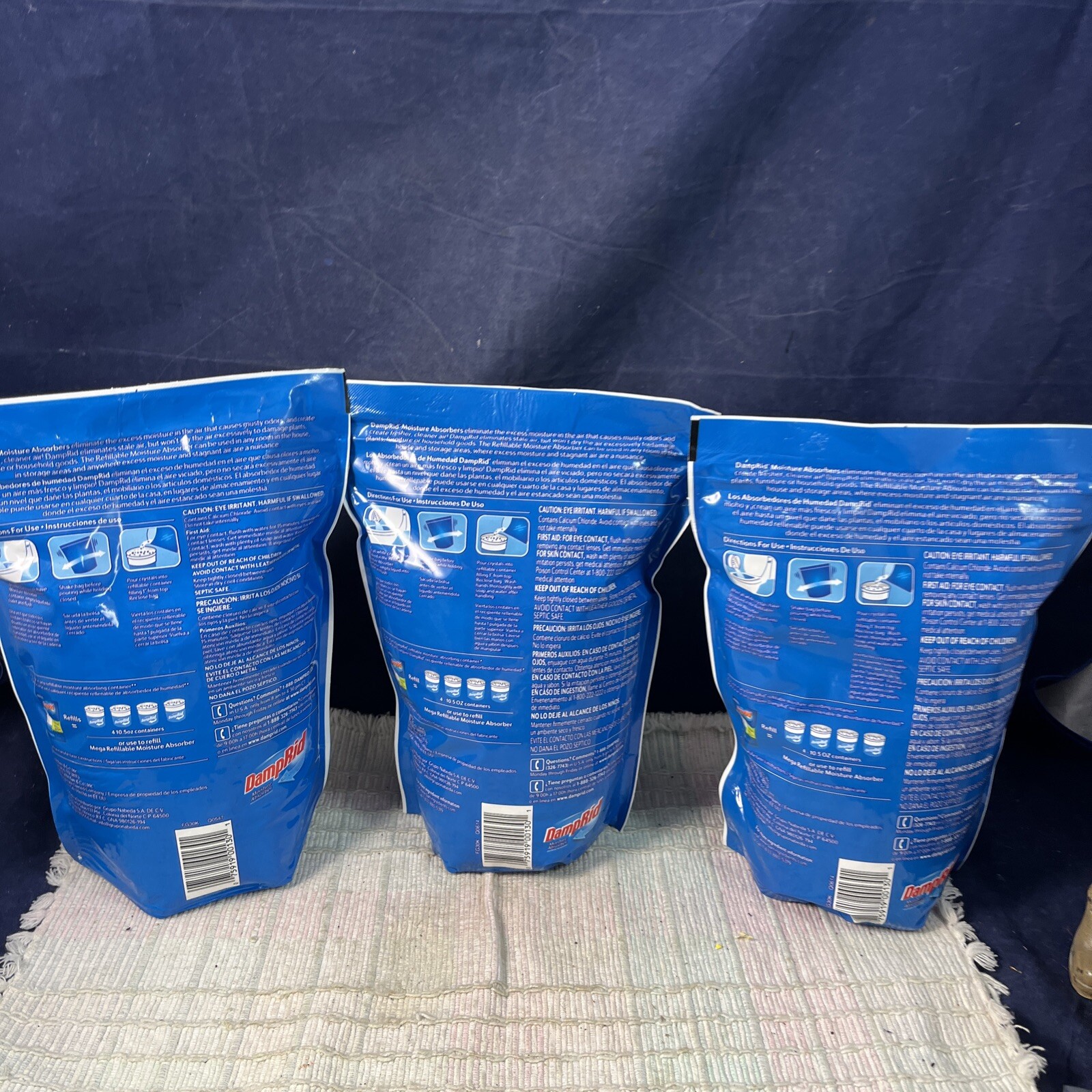Lot of 3, Damp Rid Moisture Absorber Refill, Fragrance Free, 2 Lb 10oz Brand New