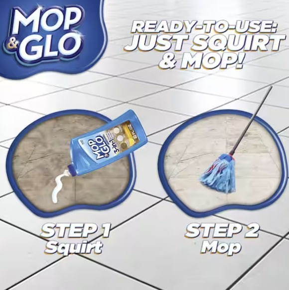 MOP & GLO Professional Multi-Surface Floor Cleaner 64 oz Wood Tile Vinyl Shine