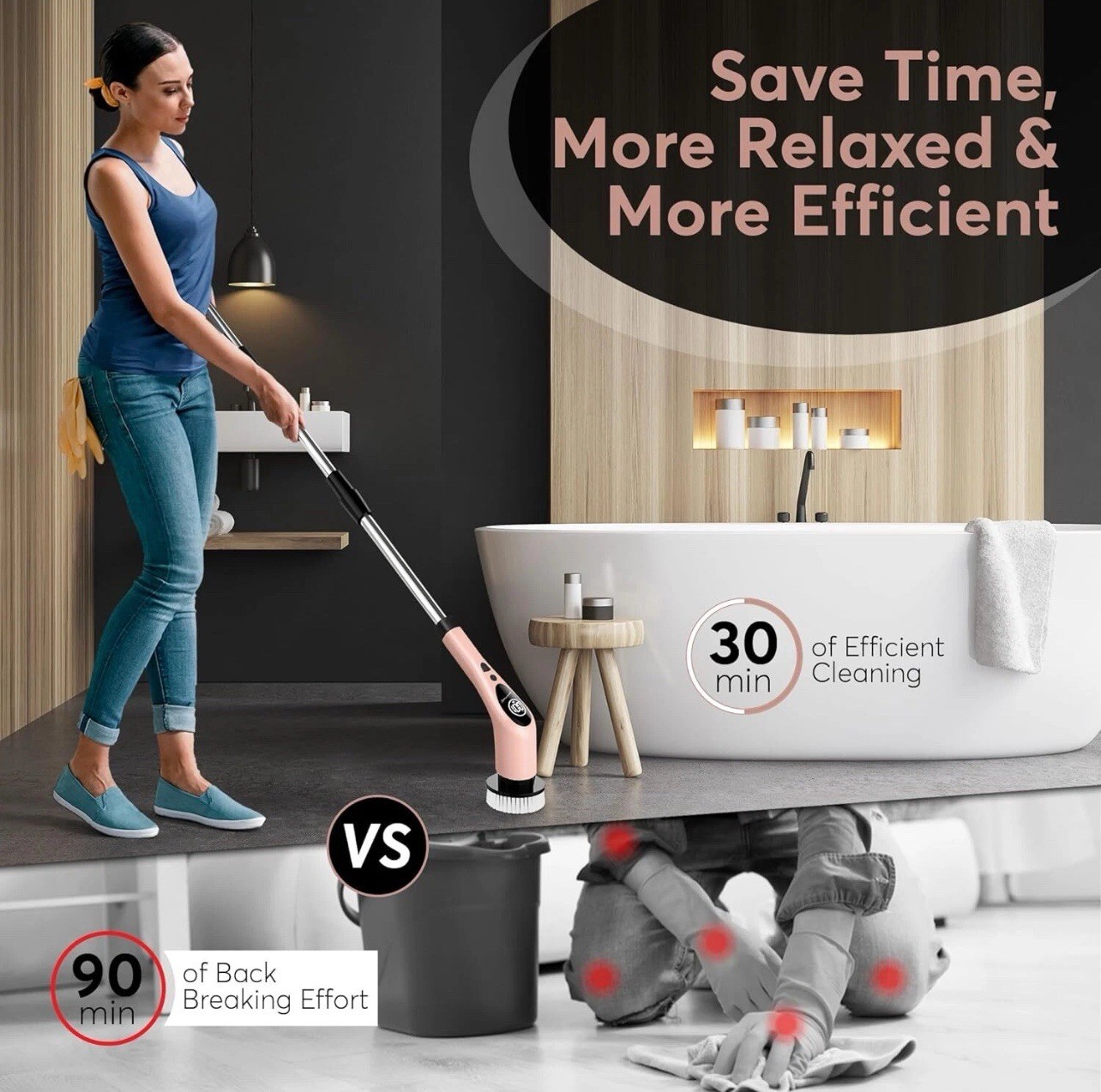 Smart Sceub Electric 9in1 Cleaning Brush Rose Pink New In Box