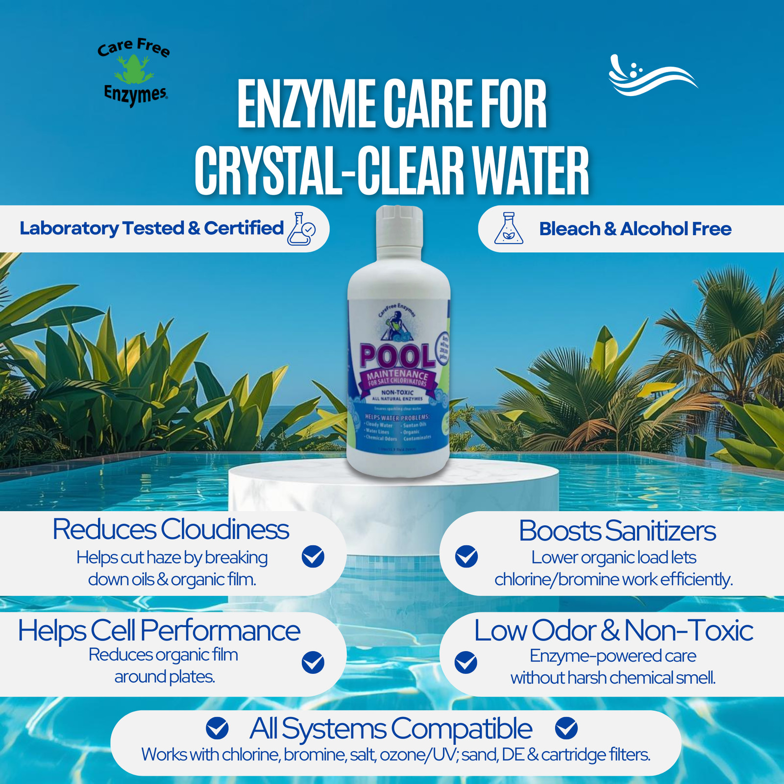 Weekly Enzyme Treatment for Salt Water Pools | Protects Salt Cell | Pool Mainten