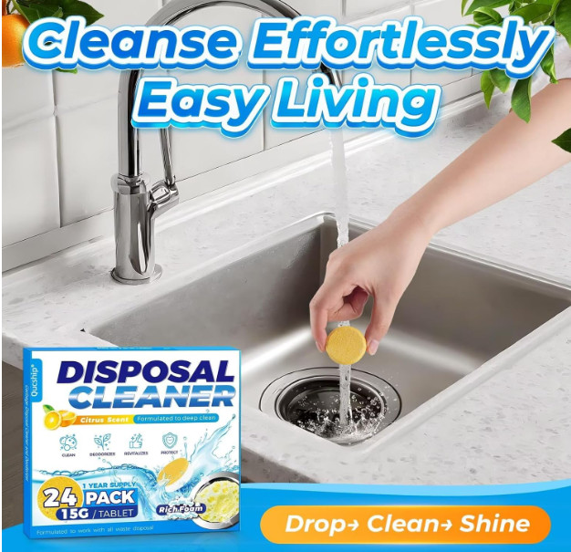 Foaming Garbage Disposal Cleaner Deodorizer Tablets – 24 Pack