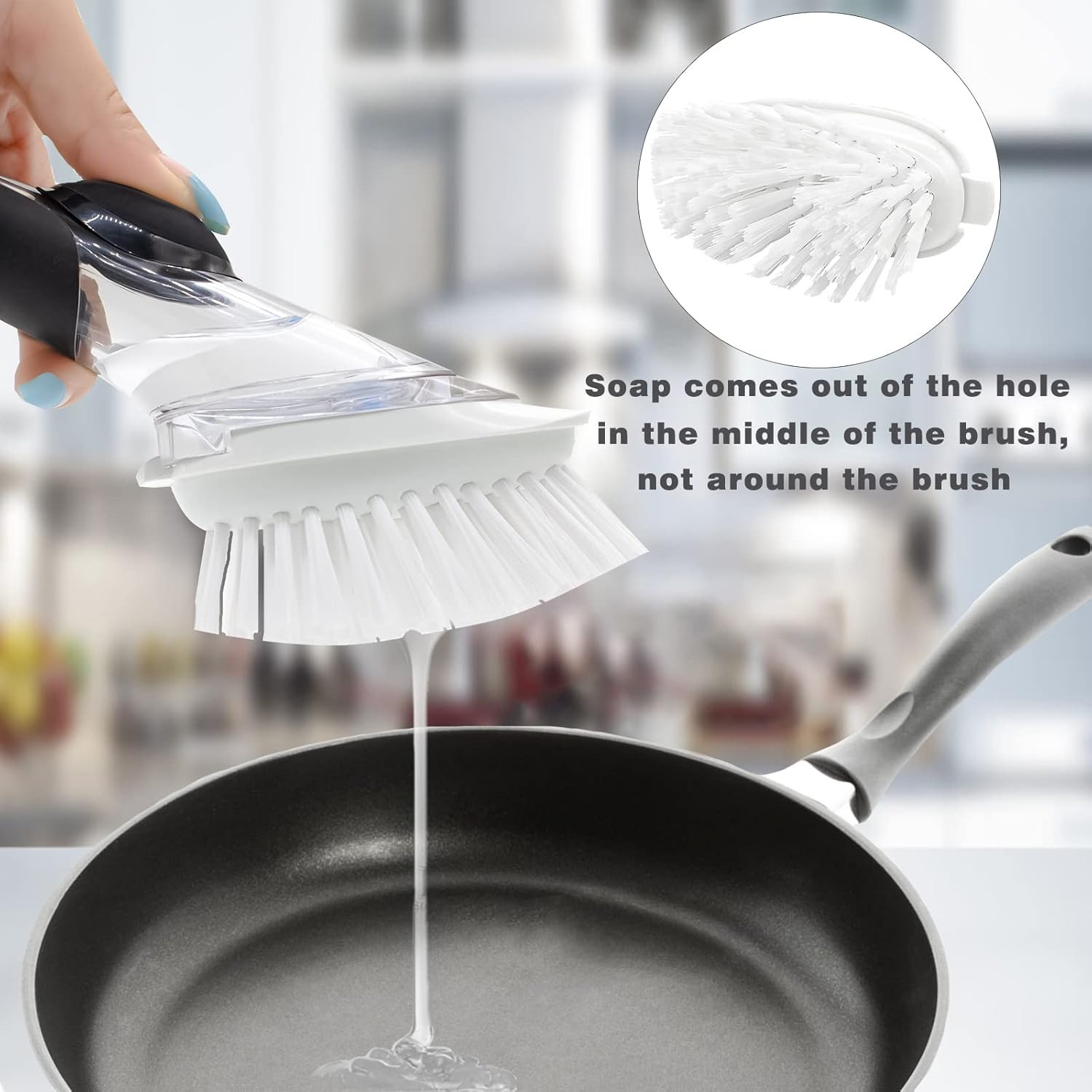 Brush Refills for OXO Dish Brush – 4 Pack Dish Brush Cleaning Soap Dispensing He