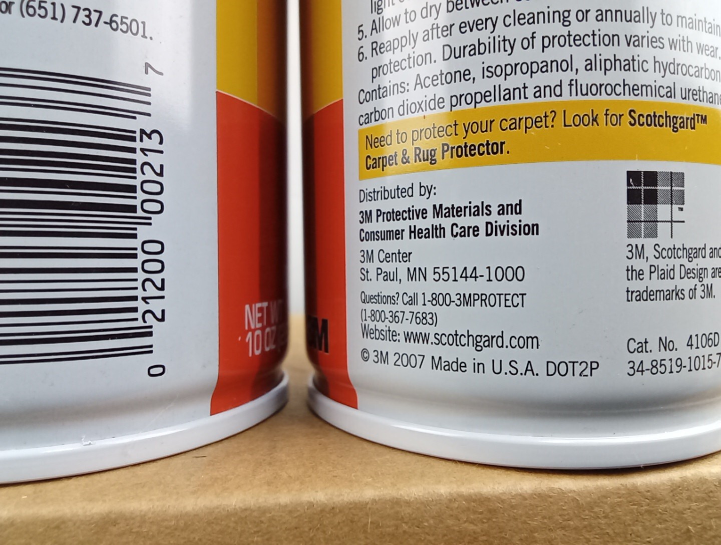 3x Scotchgard 3M Fabric Protector Scotchguard 10oz Cans 2007 Scotch Gard USA