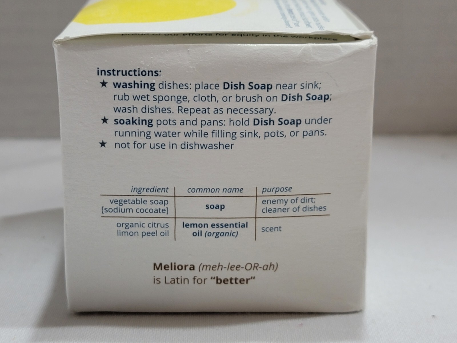 NEW MELIORA CLEANING PRODUCTS PLASTIC FREE DISH SOAP FOR HAND WASHING LEMON 7 OZ