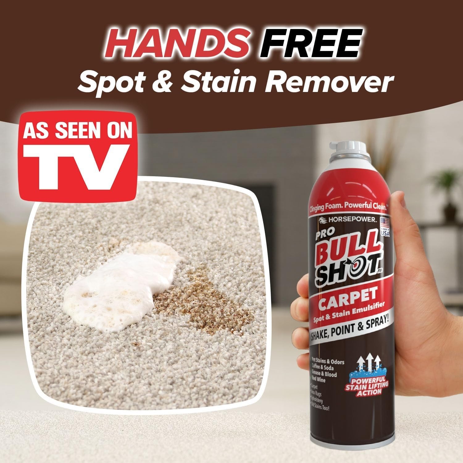 Horsepower Bull Shot Carpet Stain Remover, AS-SEEN-ON-TV,