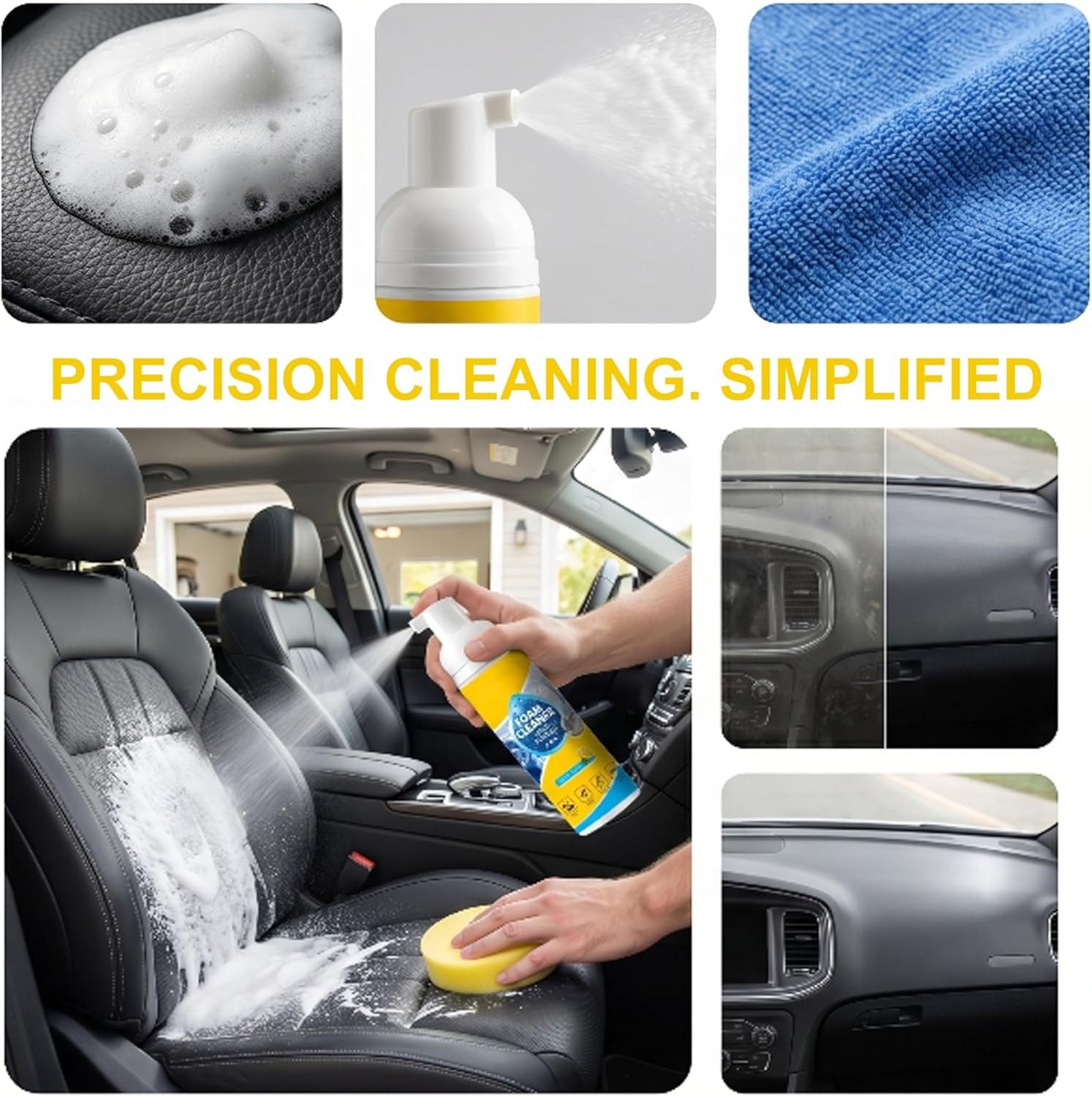 4-in-1 Multi-Enzyme Foam Cleaner, All-Purpose Spray 5oz with Sponge & Towel