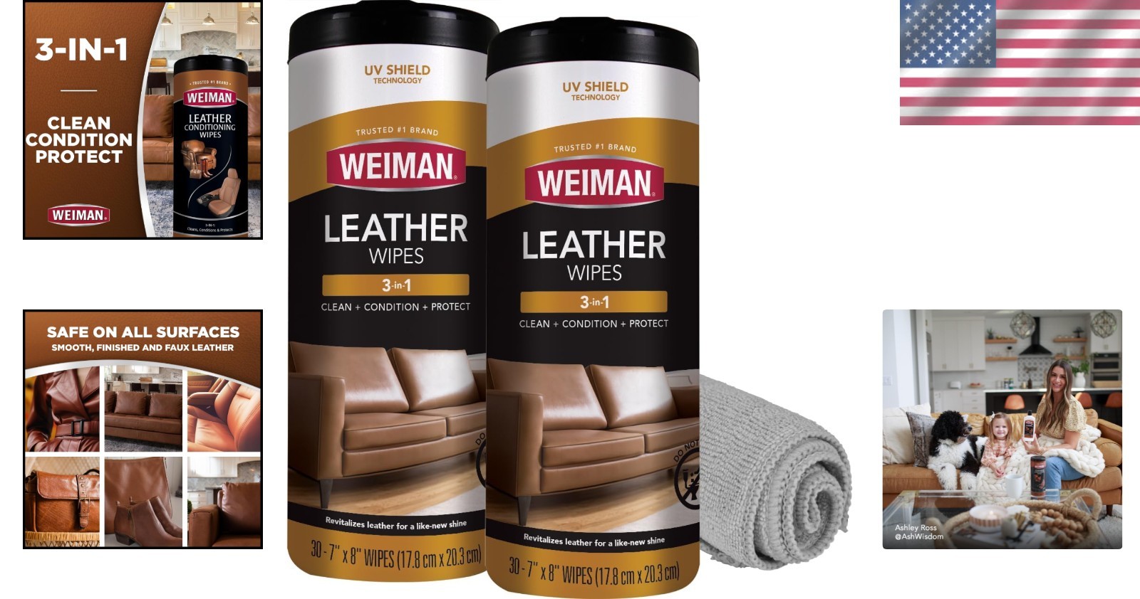Multi-Action Leather Care Wipes – Protect and Revitalize with Microfiber Cloth