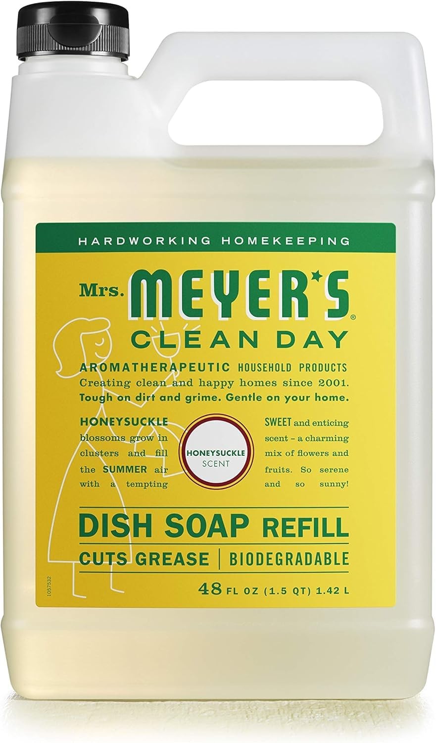 Mrs. Meyer’s Dish Soap Refill 48oz Honeysuckle Scent Large Biodegradable NEW