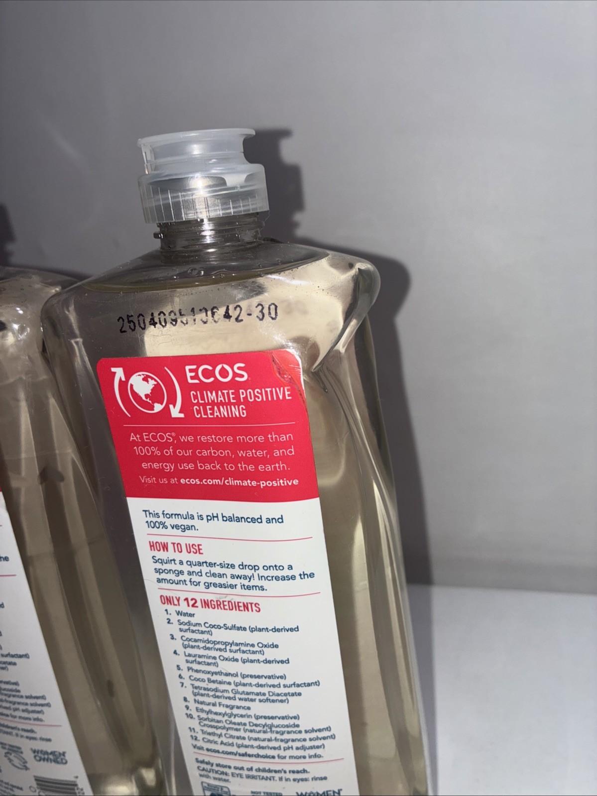 2 Ecos Plant Powered Dish Soap, Grapefruit,25fl Oz Each/ New Slight Damaged