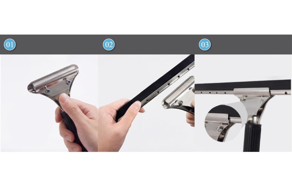 14-inch Squeegee for Shower Glass & Window Cleaning, Professional Stainless