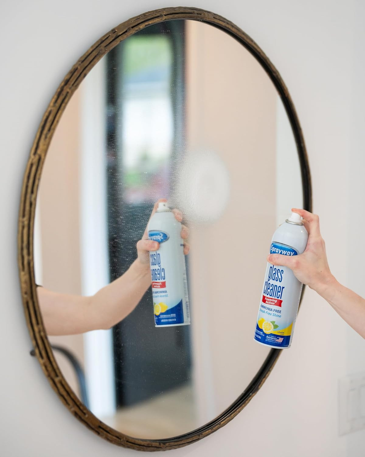 Sprayway Glass Cleaner Lemon Scent Foaming Aerosol Spray, 19Oz, Pack of 6 | Ammo