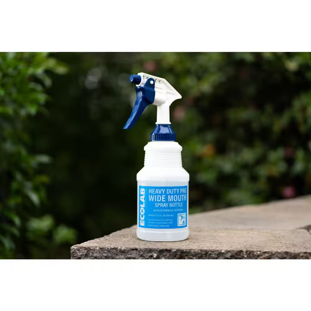 32 oz. Heavy-Duty Pro Wide Mouth Bleach Resistant Spray Bottle (3-Pack)