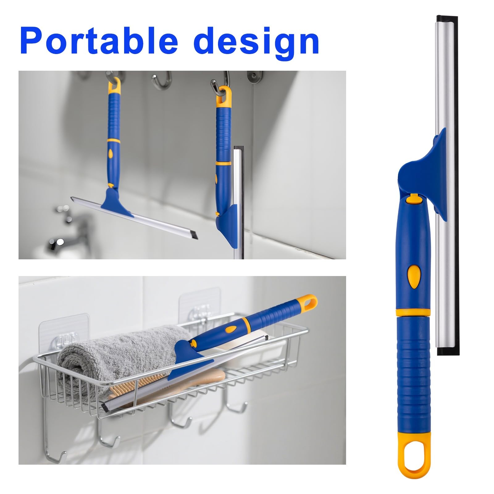 10″ Swivel Window Cleaning Squeegee, All-Purpose Anti-Slip Window Squeegee wi…