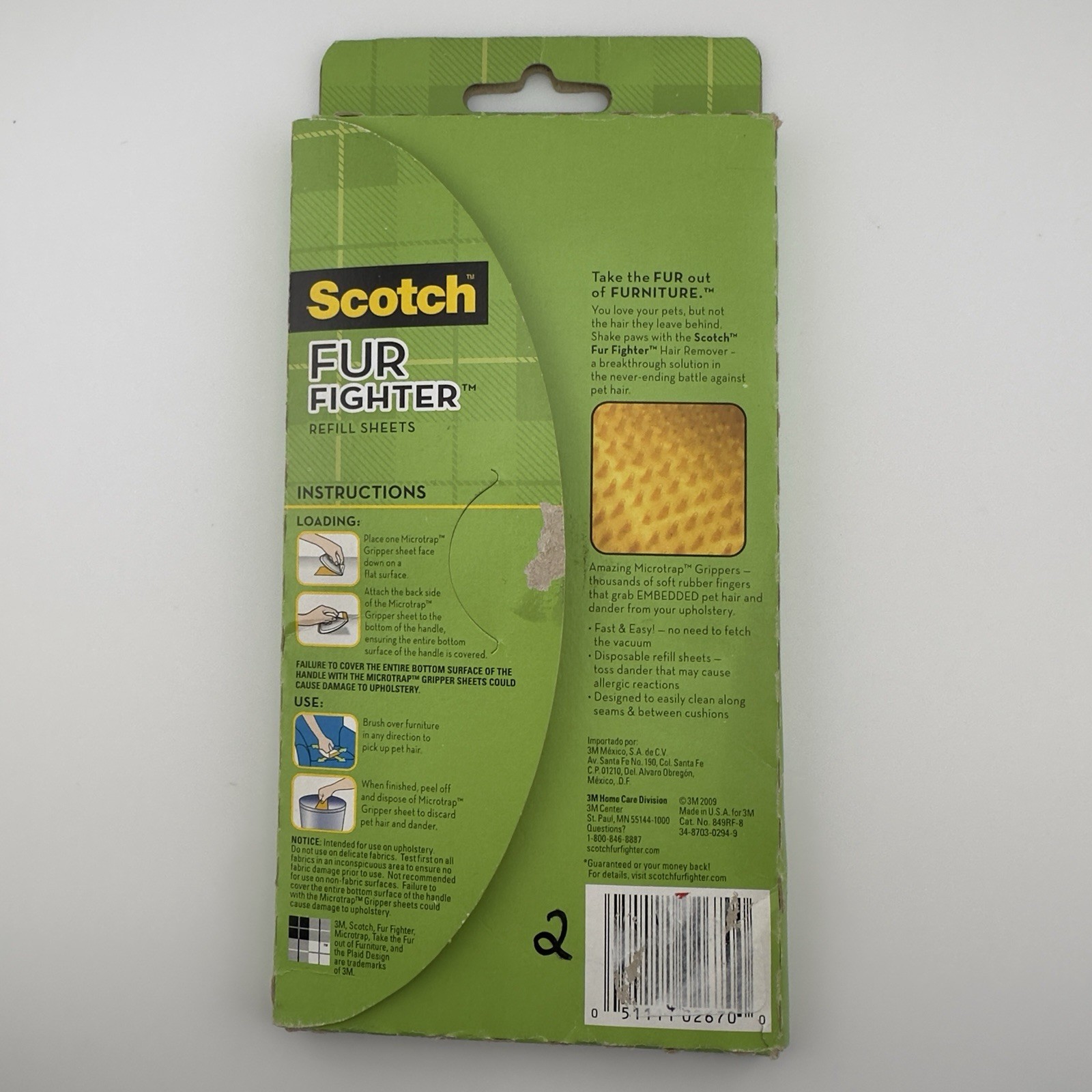 NEW Scotch Fur Fighter Cat Dog Pet Fur Hair Remover 8 Sheets Sheet REFILL