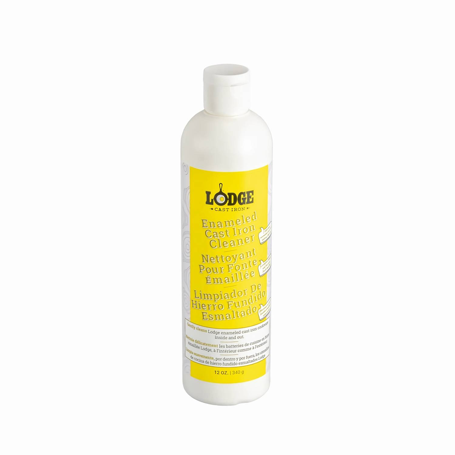 Lodge Enameled Cast Iron Cleaner, Gently Cleanse Enameled Cookware, 12 oz bottle