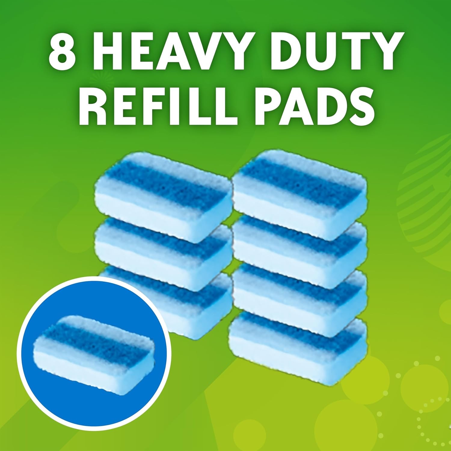 Toilet Brush Wand Refill Pads Citrus Fragrance Heavy Duty Pack of 8