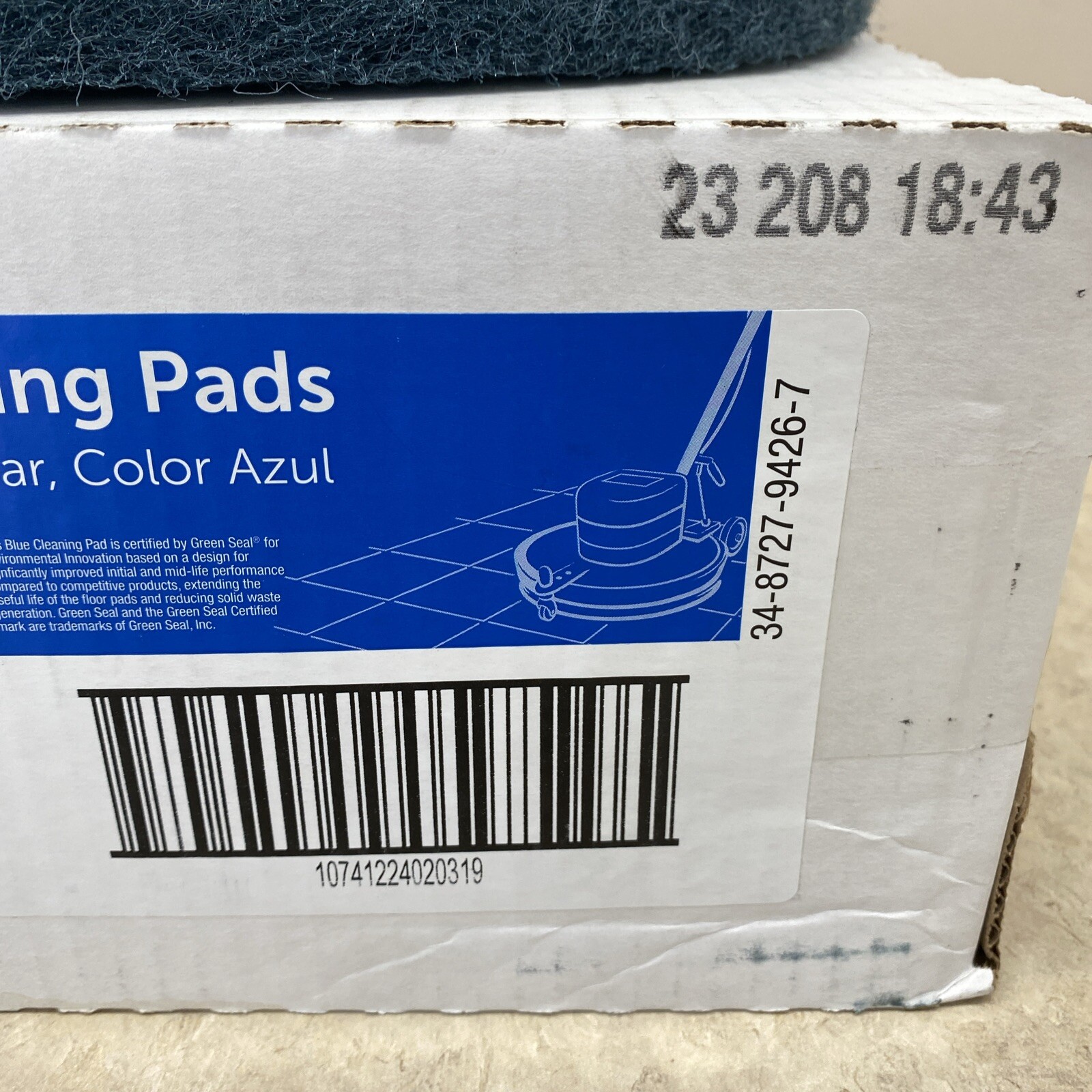Qty of 5 Renown 13 in. Blue Cleaning Floor Pad 330mm 175-600 RPM