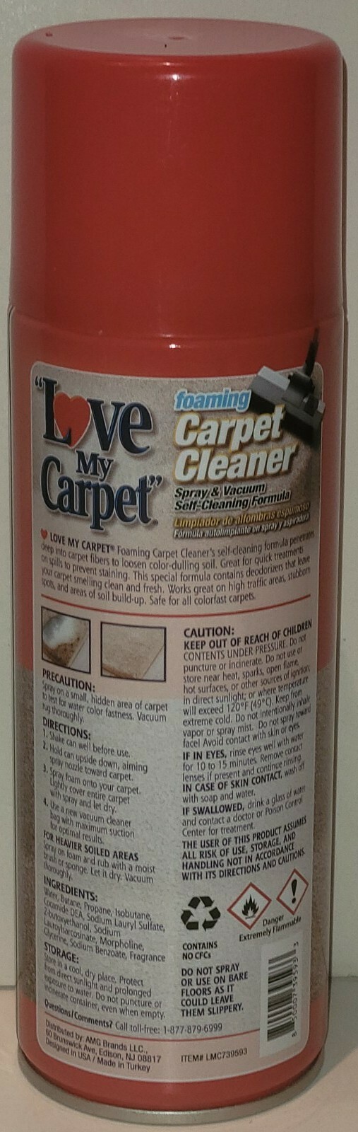12 Pk Love My. Carpet Cleaner Foam 12 Oz Fights Odor Spray & Vacuum